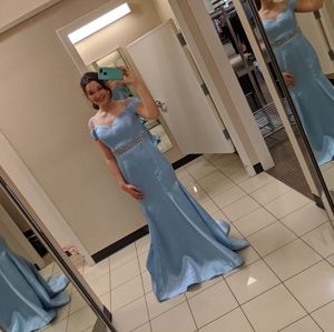 Light Blue Mermaid Prom Dress